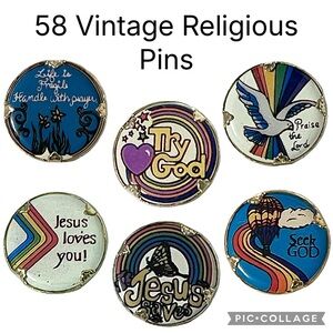 (6) Rare Vintage 1970’s/80’s Era Religious Pins